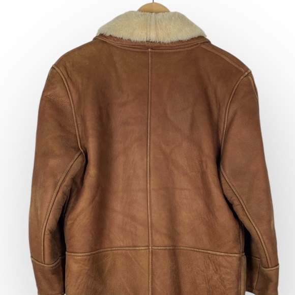 Vintage Ardney Authentic Shearling Lined Genuine Leather Double Breasted Coat - Picture 8 of 10